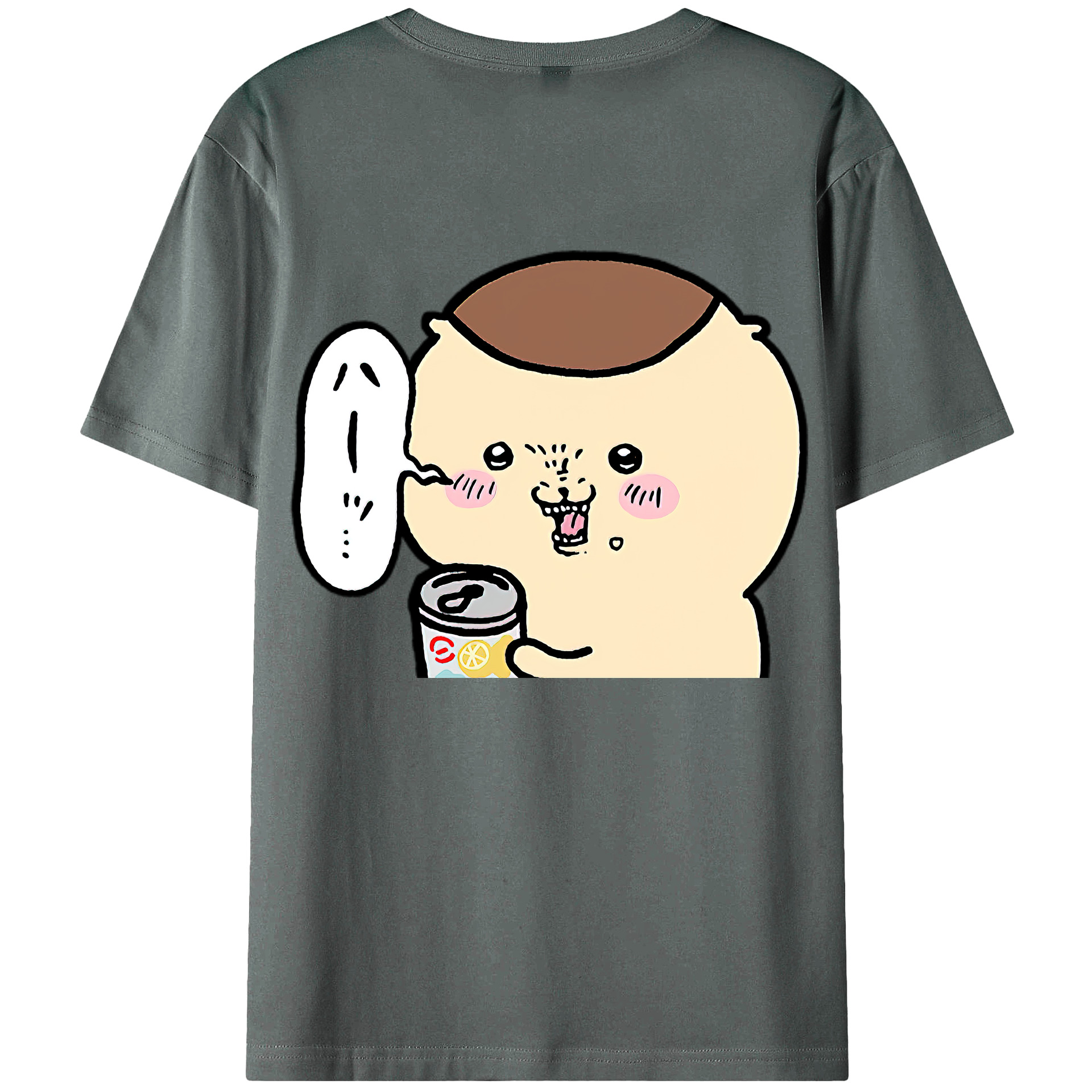 （画像用） ちいかわ くりまんじゅう Chii-kawa kuri manjū 綿100％ メンズ半袖Tシャツ（バックプリント） 通気性